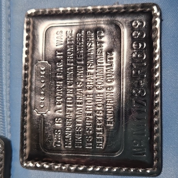 COACH Poppy Wordblock Glam Denim Tote - Picture 12 of 15